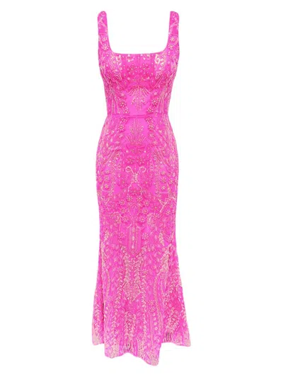 Dress The Population Women's Tyra Sequin-embellished Mermaid Gown In Bright Fuchsia Multi