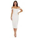 Dress The Population Bailey Off-the-shoulder Slim Midi Dress In White