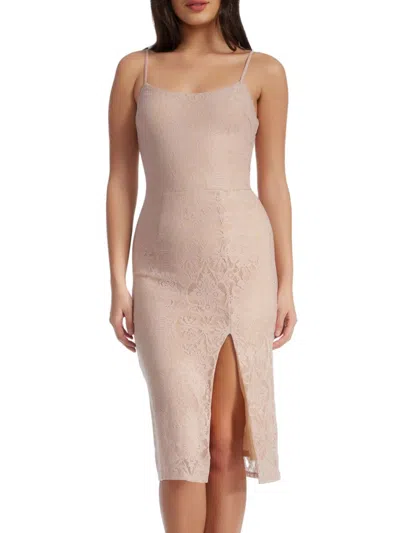 Dress The Population Women's Zahra Lace Bodycon Dress In Pink