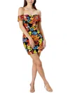 DRESS THE POPULATION WOMENS BONING MINI COCKTAIL AND PARTY DRESS