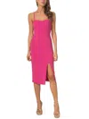 DRESS THE POPULATION WOMENS FITTED MIDI BODYCON DRESS