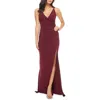 Dress The Population Womens Ruched Formal Evening Dress In Burgundy