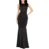 DRESS THE POPULATION WOMENS RUCHED POLYESTER EVENING DRESS