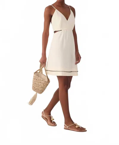 Dress To Beaded Hem Mini Dress In Beige In Neutral