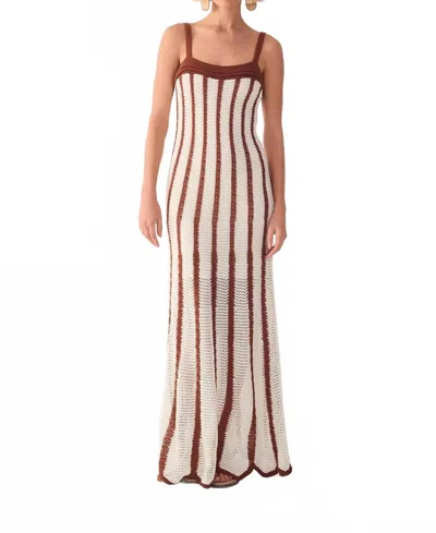 Dress To Bicolor Knitted Dress In Beige