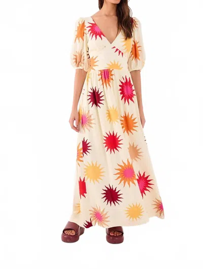 Dress To Cali Print Maxi Dress In Beige In White