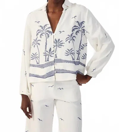 Dress To Coconut Tree Linen Shirt In Off-white