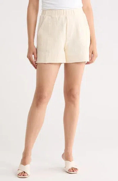 Dress To Cotton Blend Pull-on Shorts In White
