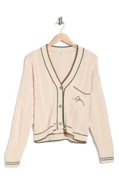 Dress To Embroidered Cardigan In Neutral