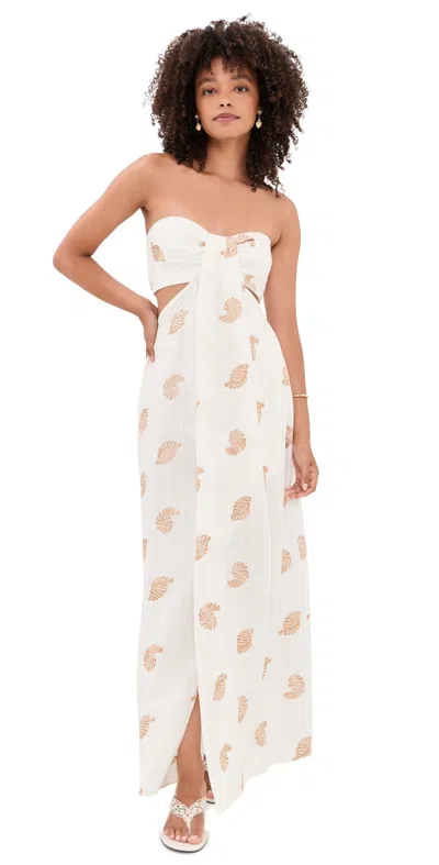 Dress To Embroidered Shell Linen Maxi Dress Off-white