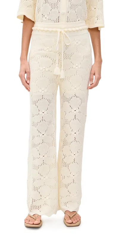 Dress To Floral Crochet Pants Beige Shell In Neutral