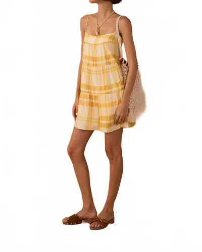 Dress To Fresco Tiered Romper In Off White/yellow In Orange
