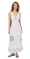 Dress To Iara Embroidered Maxi Dress Off White In Off White