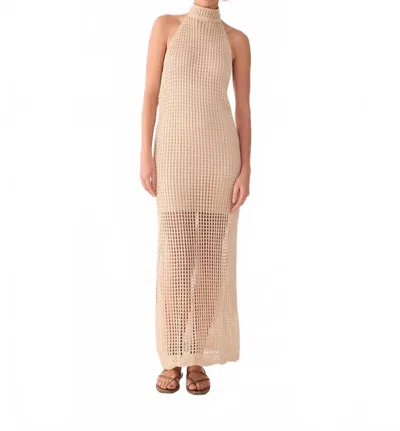 Dress To Knit Halter Maxi Dress In Beige