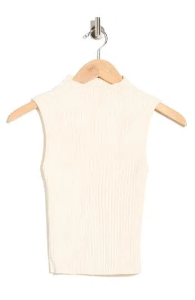 Dress To Mock Neck Ribbed Sweater Tank In Neutral