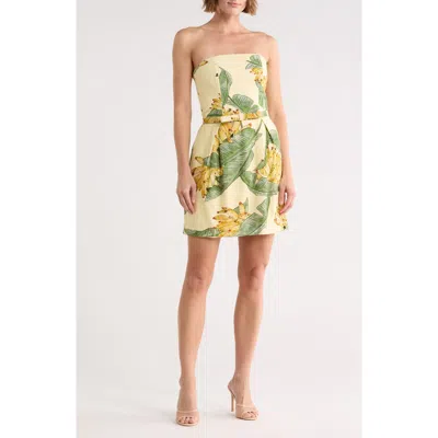 Dress To Paradise Print Strapless Minidress In Multi
