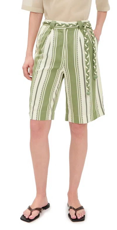 Dress To Relaxing Stripe Bermuda Shorts Relaxing Stripe In Green