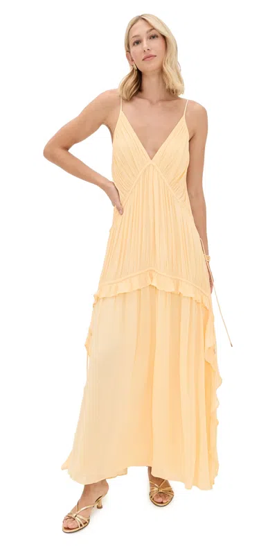 Dress To Ruffle Maxi Dress Beige Shell