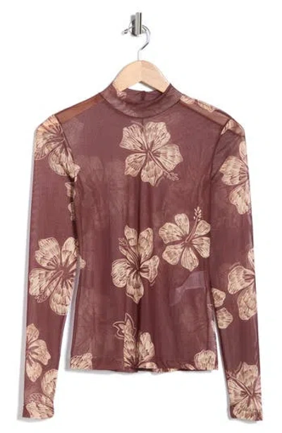 Dress To Second Skin Long Sleeve Mock Neck Top In Burgundy