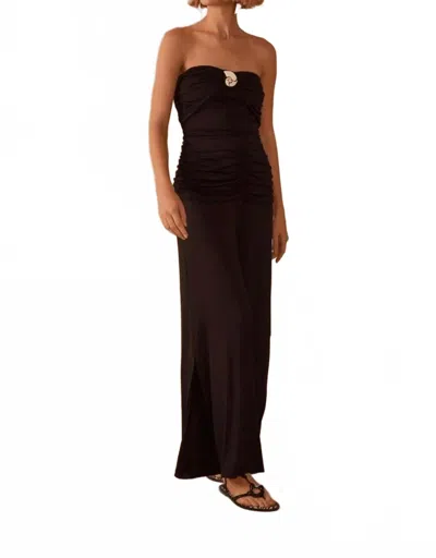 Dress To Shell Detail Strapless Top In Black In Multi