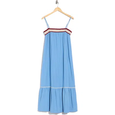 Dress To Sleeveless Tiered Maxi Dress In Blue