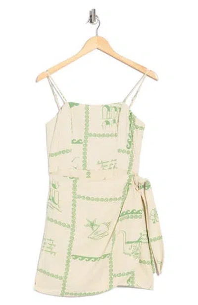 Dress To Square Neck Side Tie Minidress In Multi