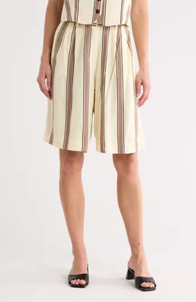 Dress To Stripe Bermuda Shorts In Neutral