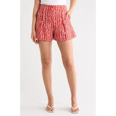 Dress To Wave Print Shorts In Red