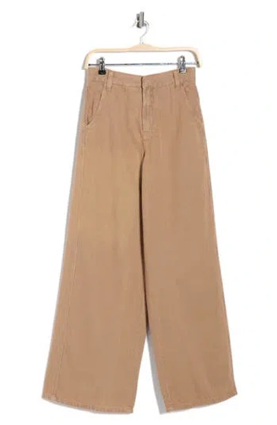 Dress To Wide Leg Stripe Cotton Pants In Brown