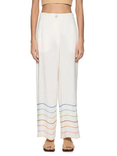 Dress To Wineta Wave Pant In Off White Multi