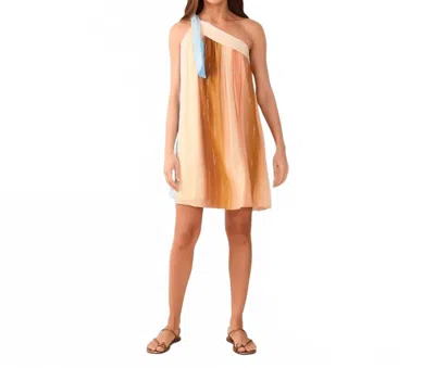 Dress To Zaira Printed Mini Dress In Yellow/ Brown In Multi