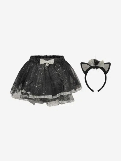 Dress Up By Design Kids' Cat Tutu & Headband Set M - L (9 - 13yrs) Black