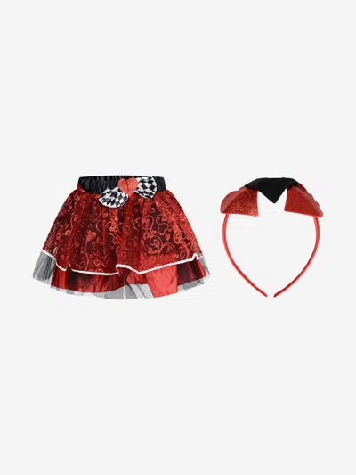 Dress Up By Design Kids' Girls Queen Of Hearts Tutu With Headband Set M/l Red