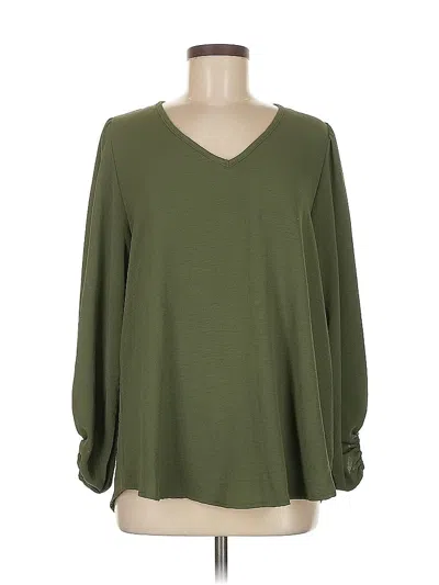 Pre-owned Dress Up Long Sleeve Blouse In Green