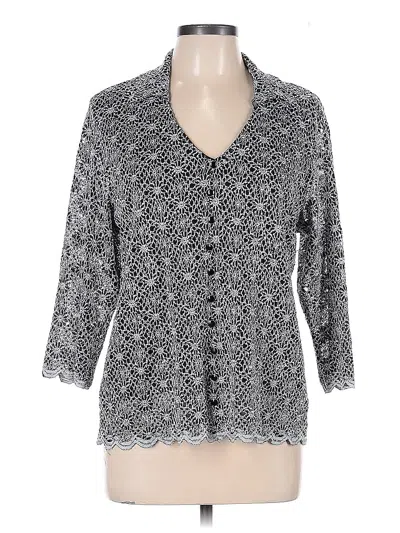 Pre-owned Dressbarn 3/4 Sleeve Blouse In Black