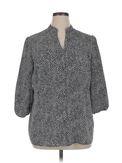 Pre-owned Dressbarn 3/4 Sleeve Blouse In Black