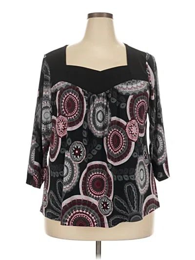 Pre-owned Dressbarn 3/4 Sleeve Blouse In Black
