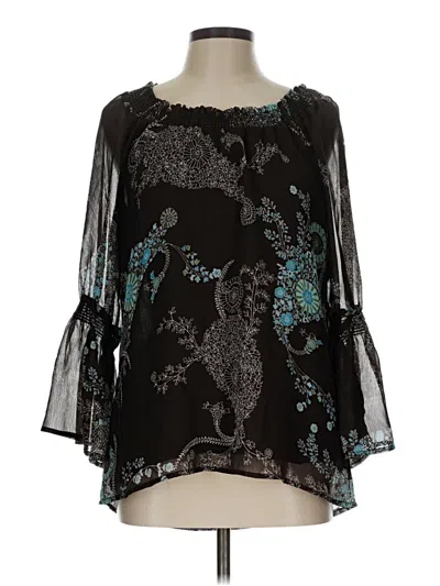 Pre-owned Dressbarn 3/4 Sleeve Blouse In Black