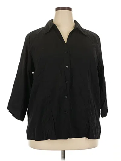 Pre-owned Dressbarn 3/4 Sleeve Blouse In Black