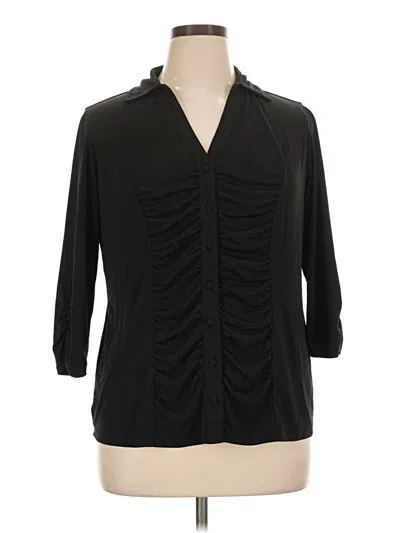 Pre-owned Dressbarn 3/4 Sleeve Blouse In Black