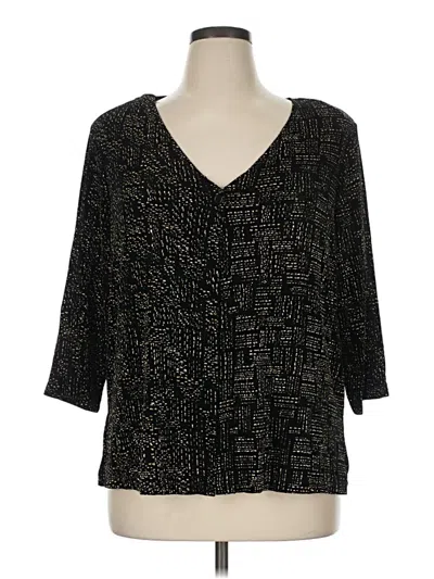 Pre-owned Dressbarn 3/4 Sleeve Blouse In Black