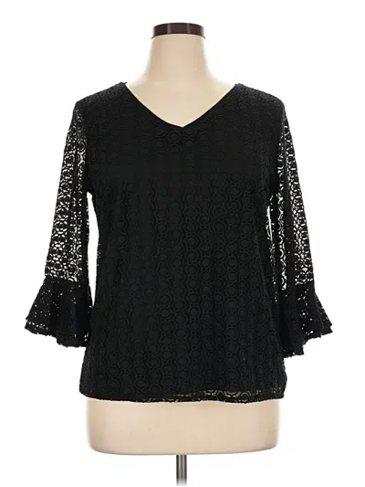 Pre-owned Dressbarn 3/4 Sleeve Blouse In Black