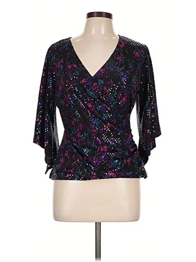 Pre-owned Dressbarn 3/4 Sleeve Blouse In Black