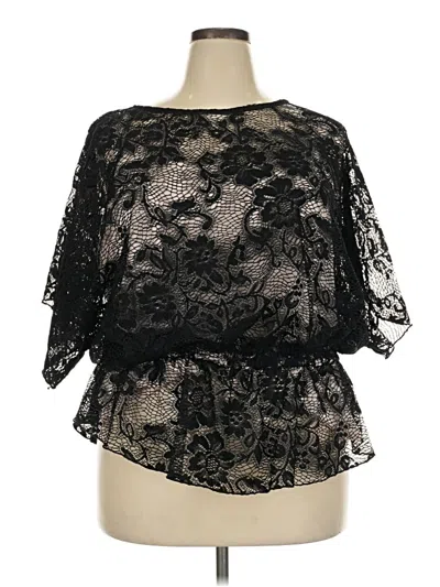 Pre-owned Dressbarn 3/4 Sleeve Blouse In Black