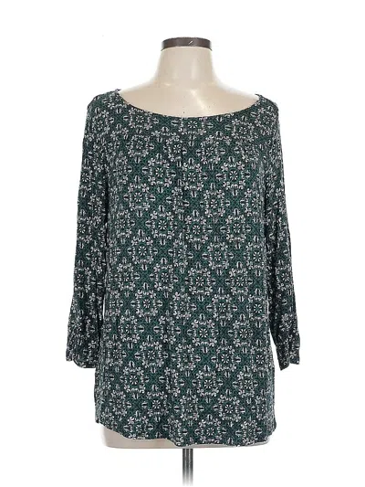 Pre-owned Dressbarn 3/4 Sleeve Blouse In Blue