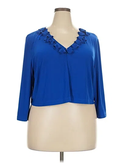Pre-owned Dressbarn 3/4 Sleeve Blouse In Blue
