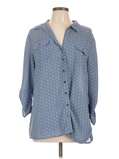 Pre-owned Dressbarn 3/4 Sleeve Blouse In Blue