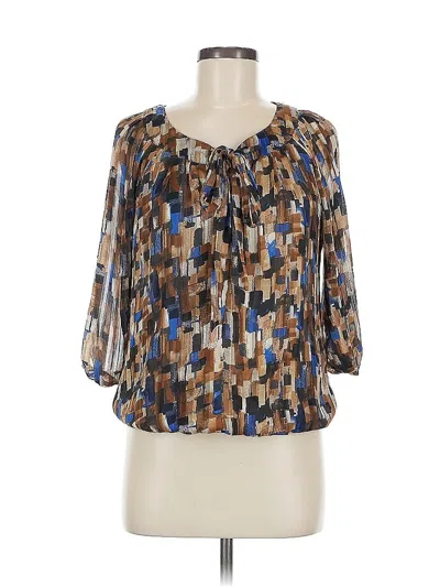 Pre-owned Dressbarn 3/4 Sleeve Blouse In Brown