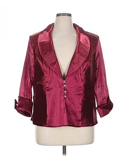 Pre-owned Dressbarn 3/4 Sleeve Blouse In Burgundy
