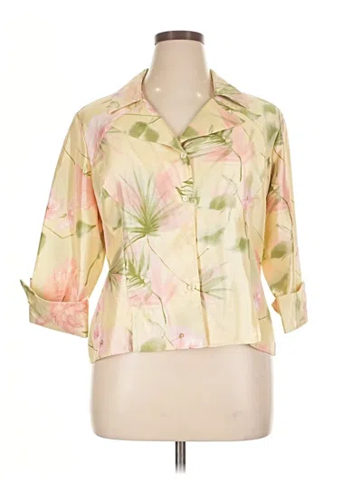Pre-owned Dressbarn 3/4 Sleeve Blouse In Gold